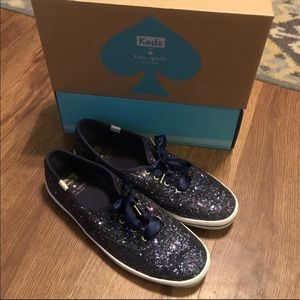 Kate Spade Navy glitter Keds